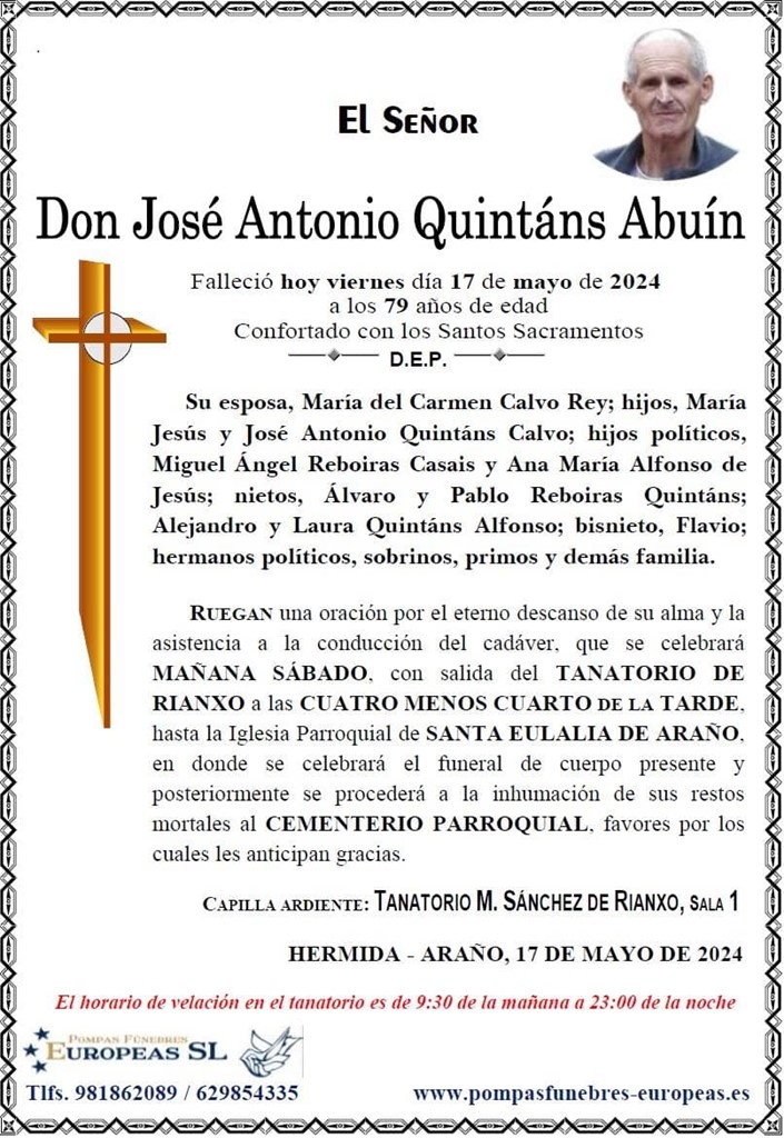 Don José Antonio Quintáns Abuín