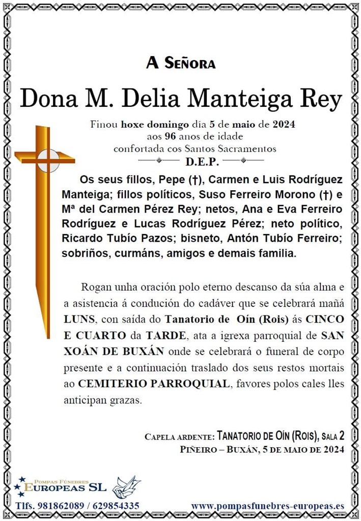 Dona M. Delia Manteiga Rey