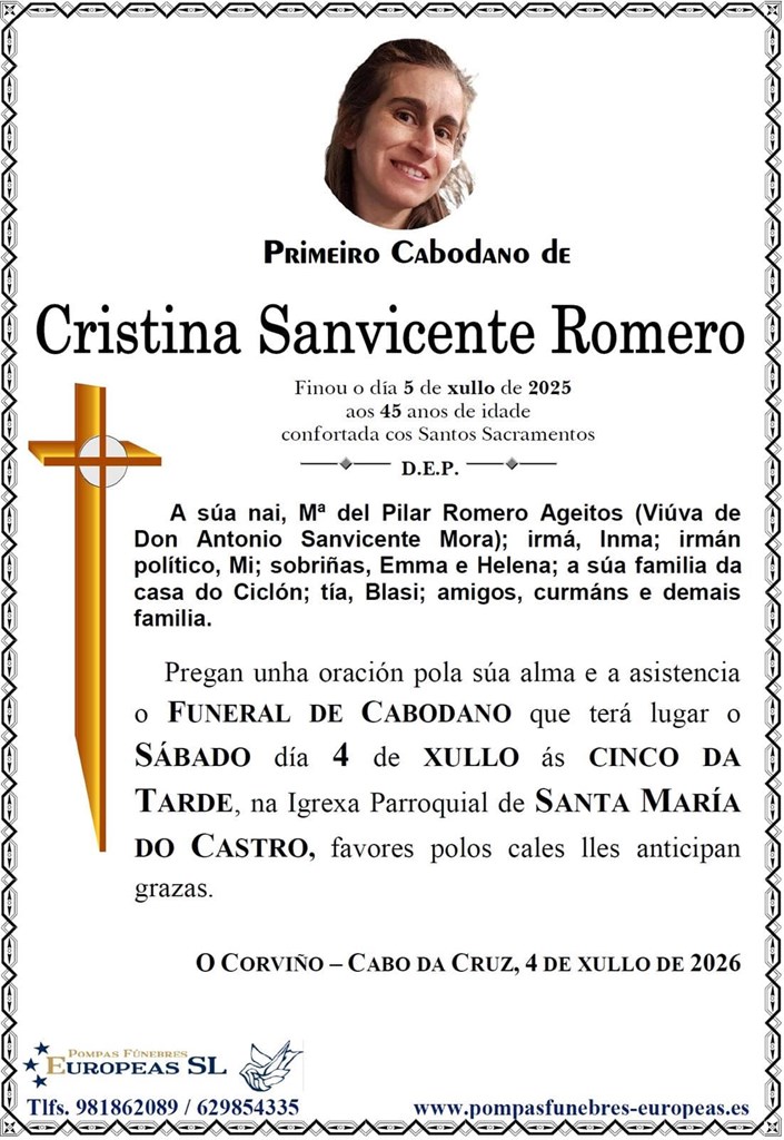 Cristina Sanvicente Romero (04/07/2026)
