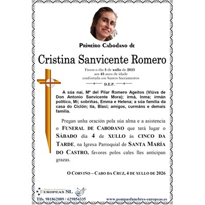 Cristina Sanvicente Romero (04/07/2026)