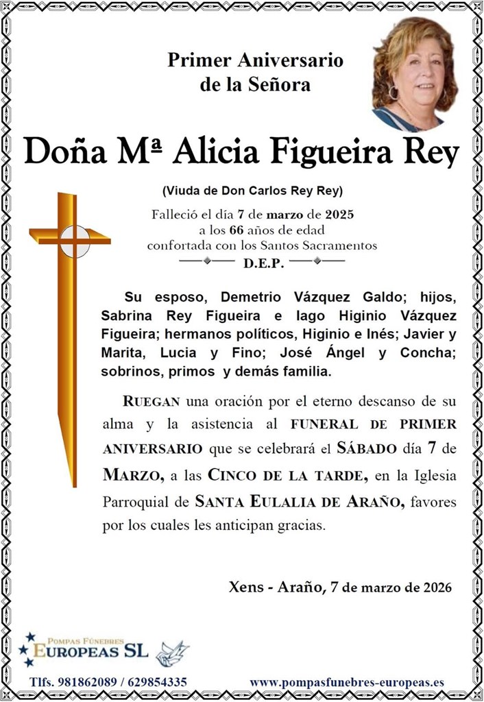 Doña Alicia Figueira Rey (07/03/2026)