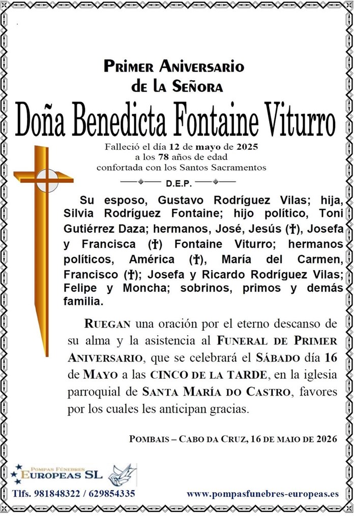 Doña Benedicta Fontaine Viturro (16/05/2026)