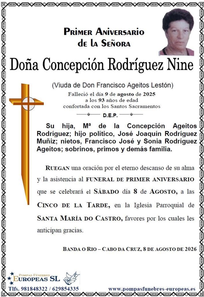 Doña Concepción Rodríguez Nine (08/08/2026)