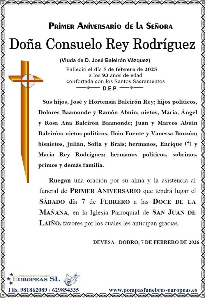 Doña Consuelo Rey Rodríguez (07/02/2026)