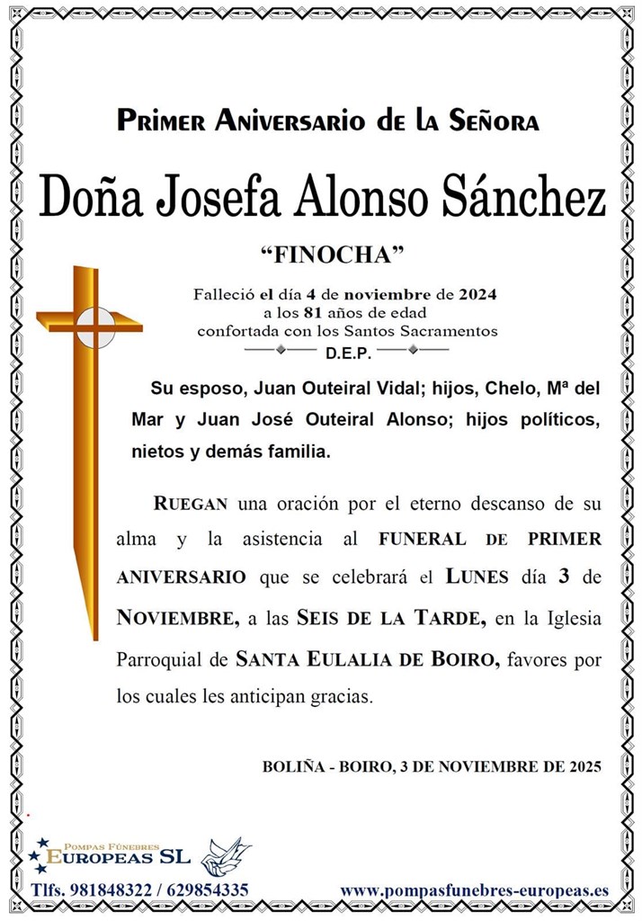 Doña Josefa Alonso Sánchez (03/11/2025)