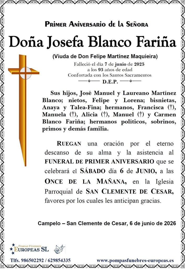 Doña Josefa Blanco Fariña (06/06/2026)
