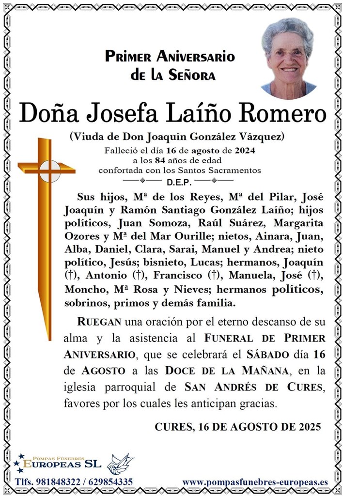 Doña Josefa Laíño Romero (16/08/2025)