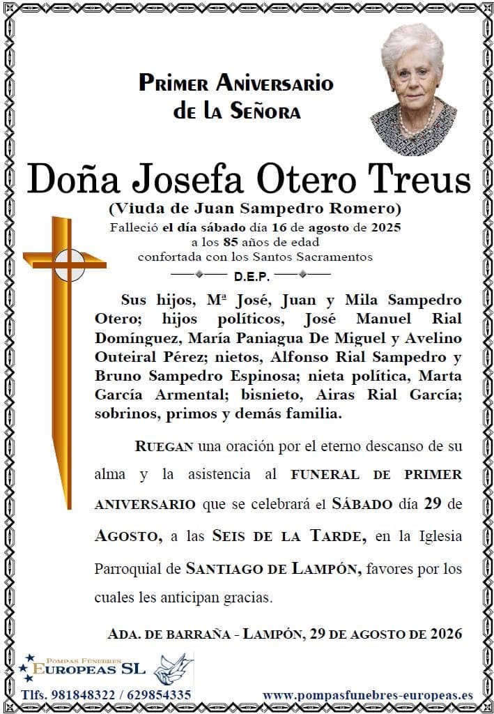 Doña Josefa Otero Treus (29/08/2026)