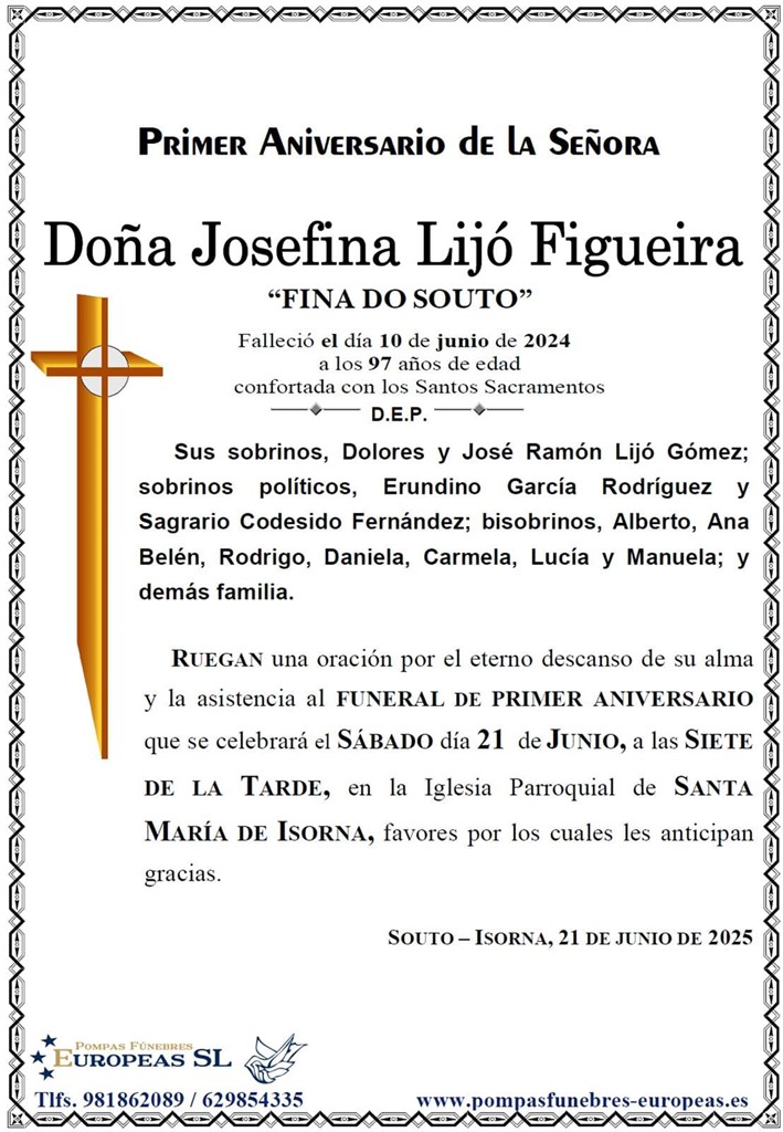 Doña Josefina Lijó Figueira (21/06/2025)