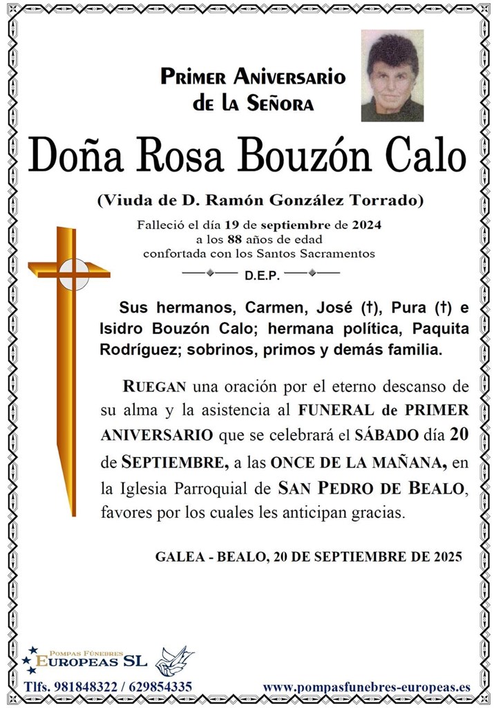 Doña Rosa Bouzón Calo (20/09/2025)