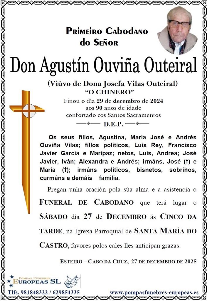 Don Agustín Ouviña Outeiral (27/12/2025)