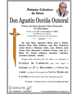 Don Agustín Ouviña Outeiral (27/12/2025)