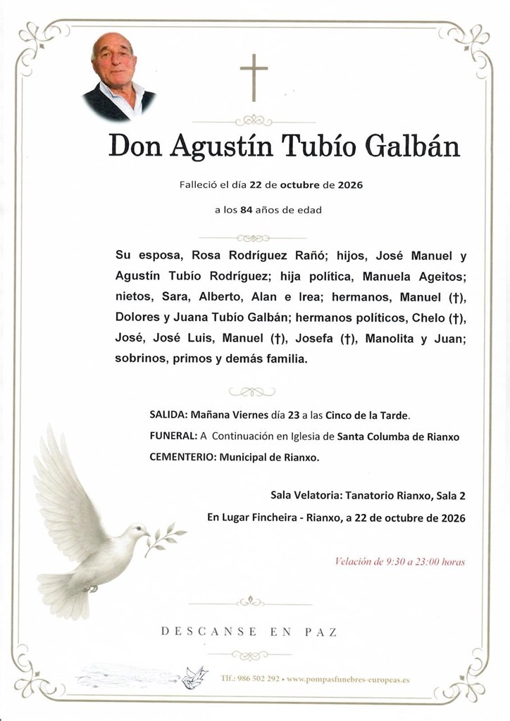 Foto principal Don Agustín Tubío Galbán