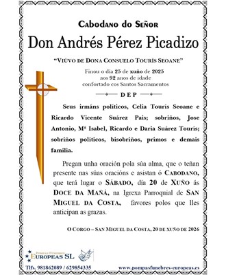 Don Andrés Pérez Picadizo (20/06/2026)