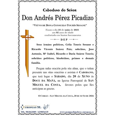 Don Andrés Pérez Picadizo (20/06/2026)