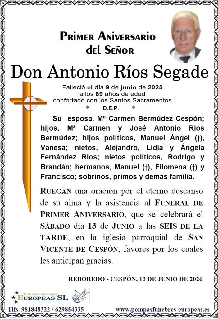 Don Antonio Ríos Segade (13/06/2026)