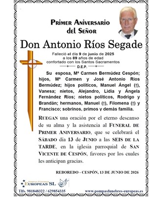 Don Antonio Ríos Segade (13/06/2026)