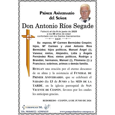 Don Antonio Ríos Segade (13/06/2026)