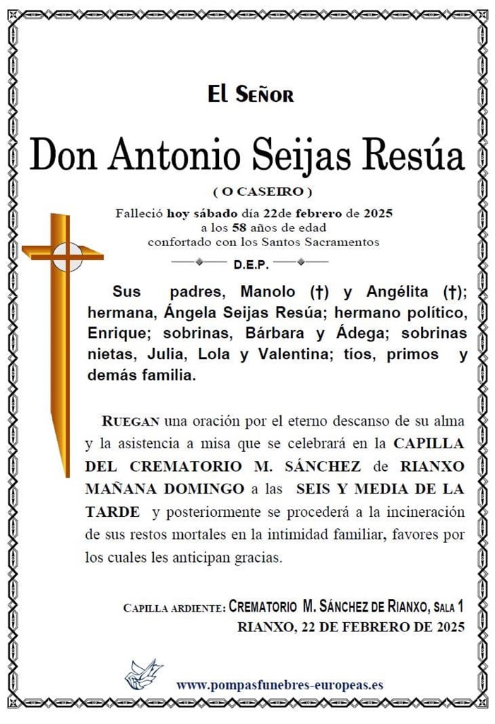 Foto secundaria Don Antonio Seijas Resúa