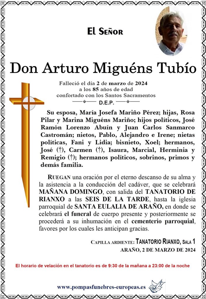 Don Arturo Miguéns Tubío