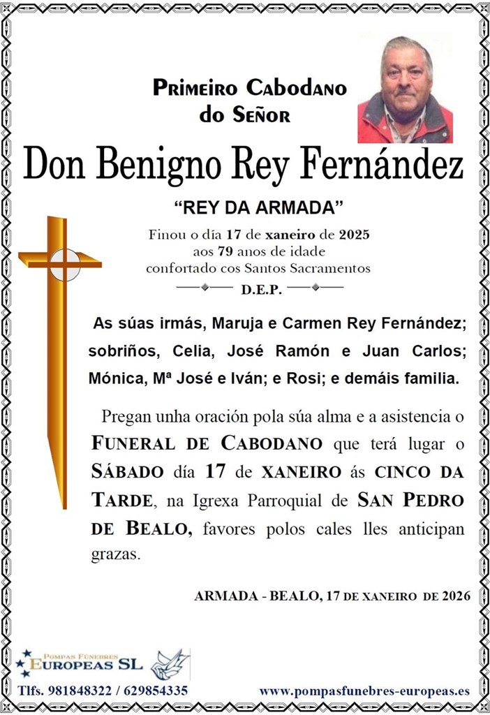 Don Benigno Rey Fernández (17/01/2026)