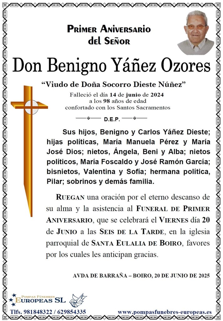 Don Benigno Yáñez Ozores (20/06/2025)