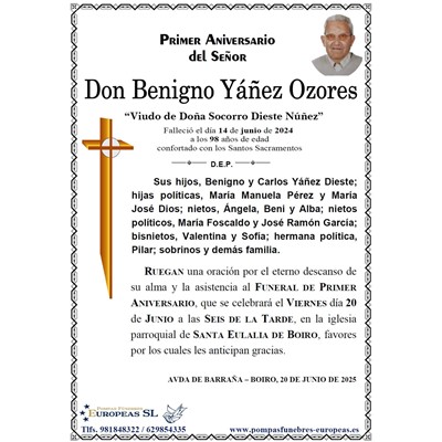 Don Benigno Yáñez Ozores (20/06/2025)