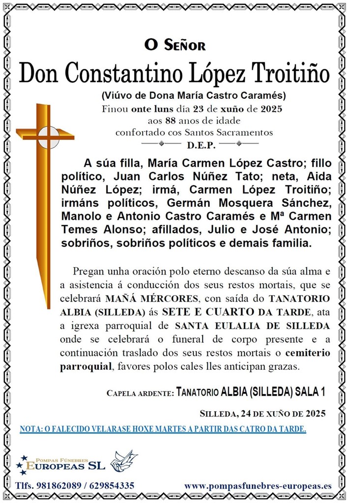 Foto principal Don Constantino López Troitiño