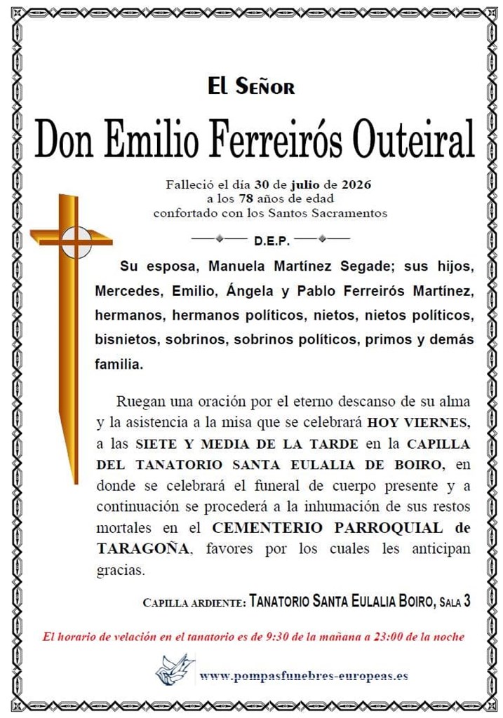 Foto secundaria Don Emilio Ferreirós Outeiral