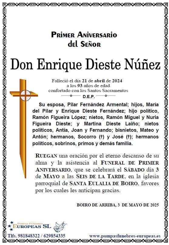 Don Enrique Dieste Núñez (03/05/2025)