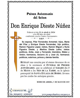 Don Enrique Dieste Núñez (03/05/2025)