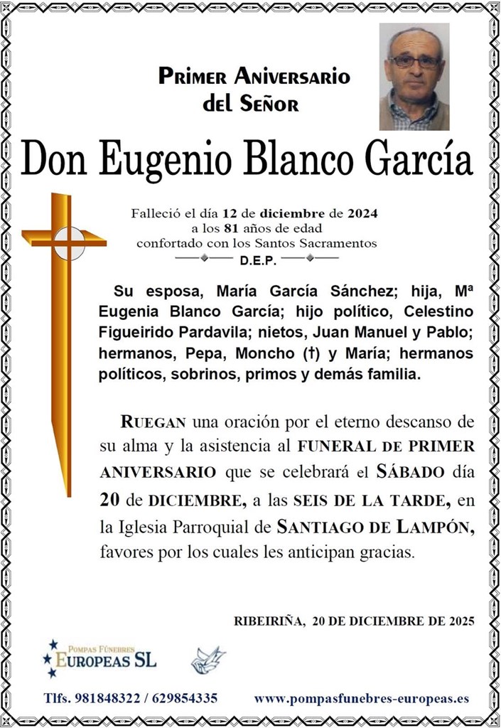 Don Eugenio Blanco García (20/12/2025)
