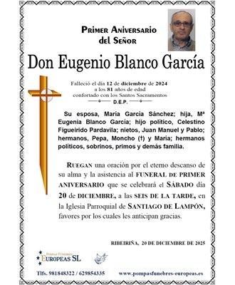 Don Eugenio Blanco García (20/12/2025)