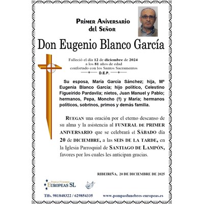Don Eugenio Blanco García (20/12/2025)