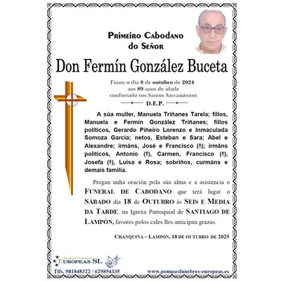 Don Fermín González Buceta (18/10/2025)