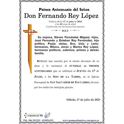 Don Fernando Rey López (17/07/2025)