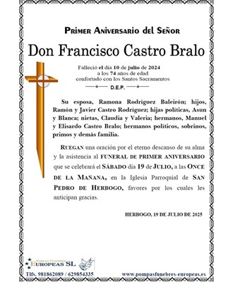 Don Francisco Castro Bralo (19/07/2025)