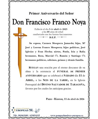 Don Francisco Franco Noya (11/04/2026)