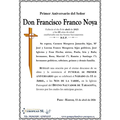 Don Francisco Franco Noya (11/04/2026)