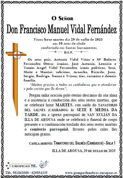 Foto principal Don Francisco Manuel Vidal Fernández