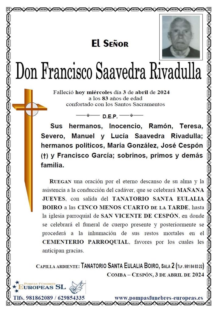Don Francisco Saavedra Rivadulla