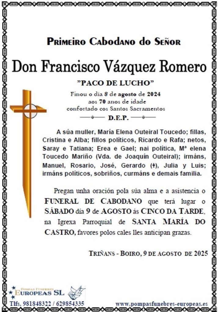 Don Francisco Vázquez Romero (09/08/2025)