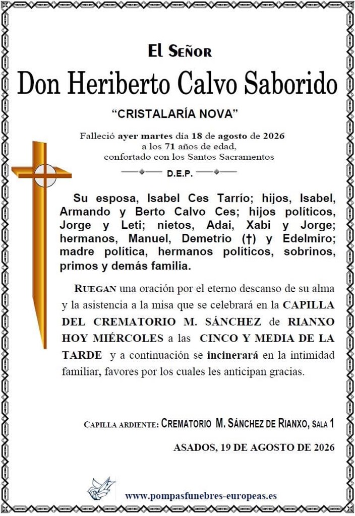 Foto secundaria Don Heriberto Calvo Saborido