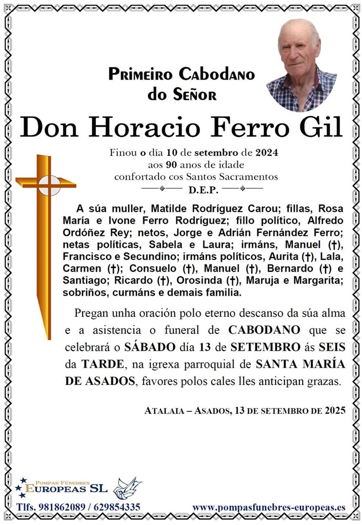 Don Horacio Ferro Gil (13/09/2025)