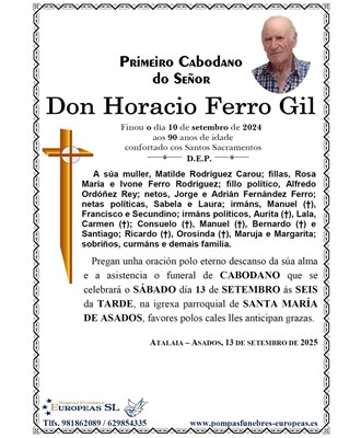 Don Horacio Ferro Gil (13/09/2025)