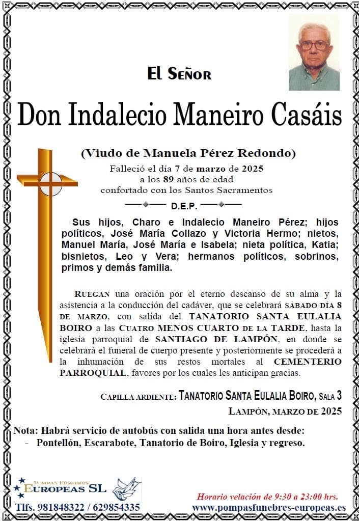 Don Indalecio Maneiro Casáis