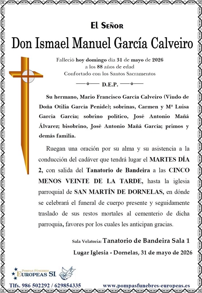 Foto secundaria Don Ismael Manuel García Calveiro