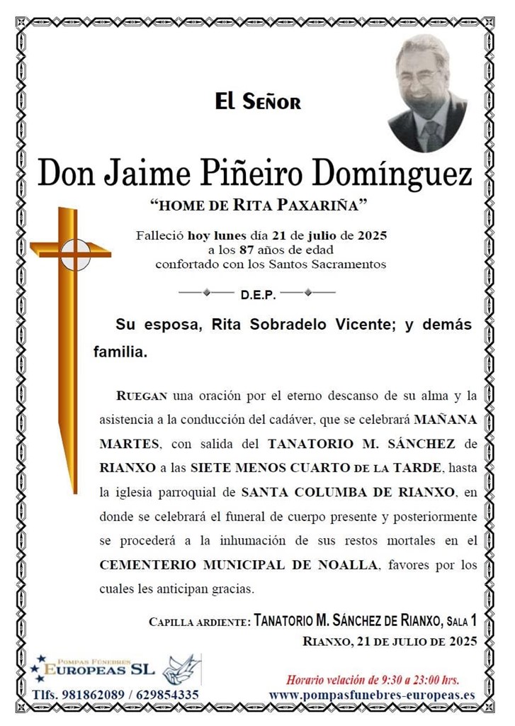 Foto principal Don Jaime Piñeiro Domínguez