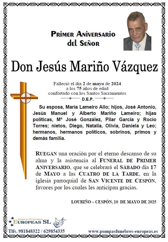 Don Jesús Mariño Vázquez (17/05/2025)