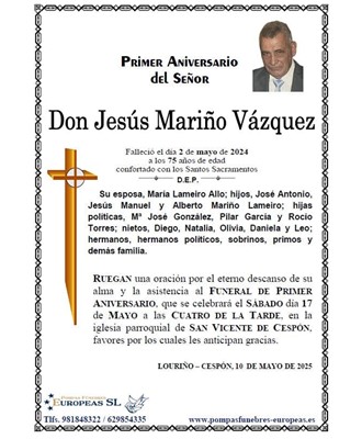 Don Jesús Mariño Vázquez (17/05/2025)